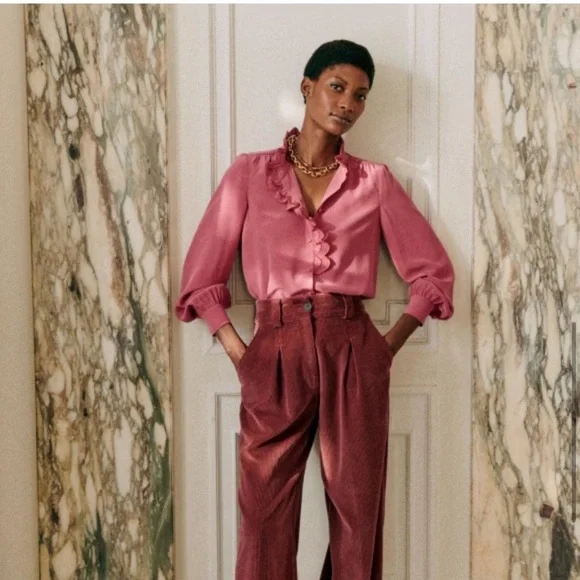 Sézane Chloe Blouse – Rosewood, Size 34 (US 2/XS) - Picture 6 of 13